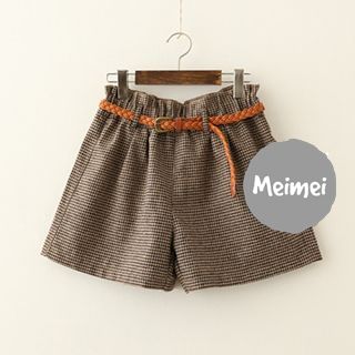 Meimei Houndstooth Shorts with Belt
