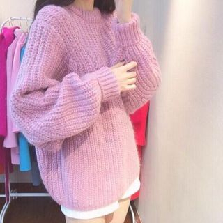 Fashion Street Lantern Sleeve Sweater
