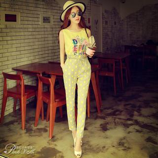 Dabuwawa Tie-Waist Polka-Dot Print Pants