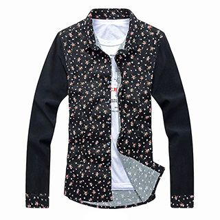 Evzen Floral Print Corduroy Shirt