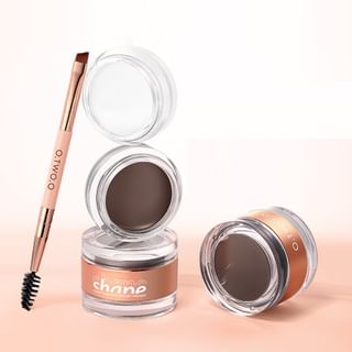 O.two.o - 2 In 1 Fluff Shaping Brow Cream - 3 Colors #02 Nude Brown - 4.5G + 3.8G