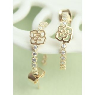 kitsch island Rhinestone Ring Earrings