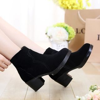 Hannah Genuine Suede Heeled Ankle Boots