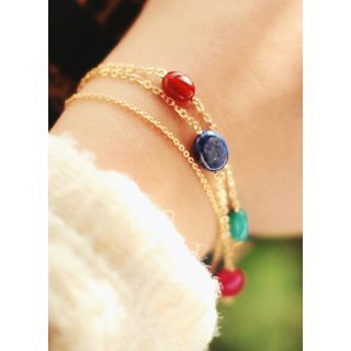 kitsch island Color Stone Layered Bracelet