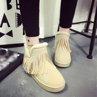 Moonlit Valley Fringed Snow Boots