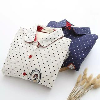 Aigan Embroidered Dotted Shirt