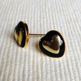 MyLittleThing Resin Heart Earrings (Black) One Size