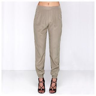 Richcoco Elastic Waist Baggy Pants