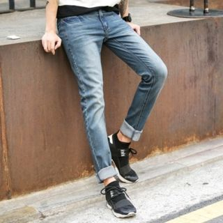 ABOKI Washed Slim-Fit Jeans