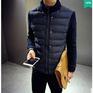 Bestrooy Cable Knit Sleeve Padded Jacket