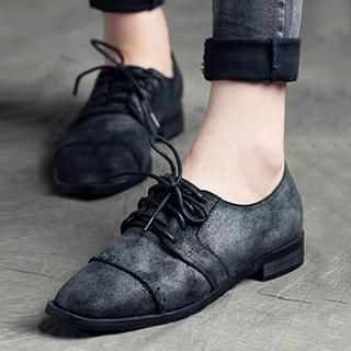 MIAOLV Faux-Leather Lace-up Flat Oxford Shoes