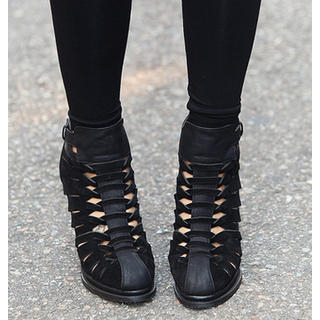 Faux-Suede Cutout Pumps
