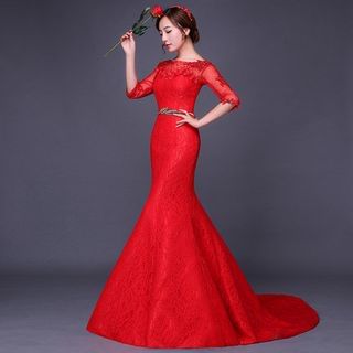 Loree Lace Mermaid Evening Gown