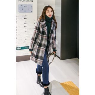 Bongjashop Plaid Wool Blend Coat