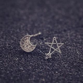 Love Generation Star Moon Rhinestone Earrings