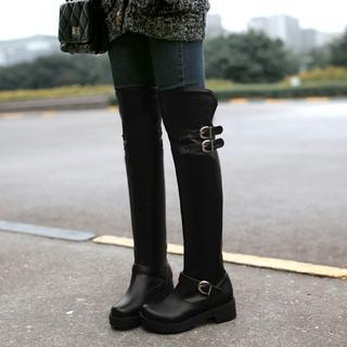 Pangmama Buckled Over-the-Knee Boots