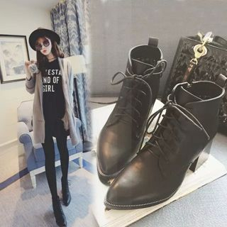 Hipsole Chunky-Heel Lace-Up Ankle Boots