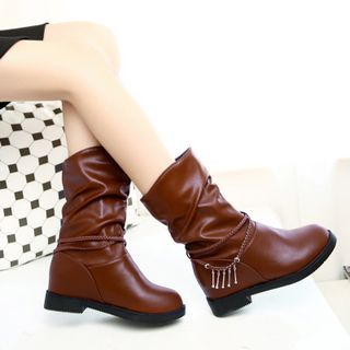 Amy Shoes Braided Strap Short Boots