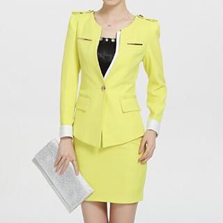 Caroe Set: Single-Button Blazer + Pencil Skirt