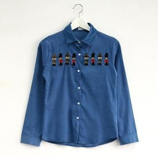 59 Seconds Soldier-Embroidered Long-Sleeve Shirt
