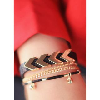 kitsch island Faux-Leather Metallic Bracelet