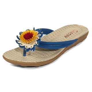 yeswalker Rhinestone Flower Detail Sandals