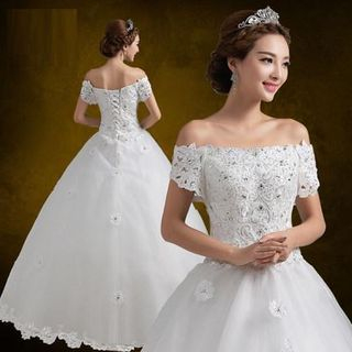 Loree Lace Panel Ball Gown Wedding Dress