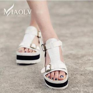 MIAOLV Cut-out Platform Sandals