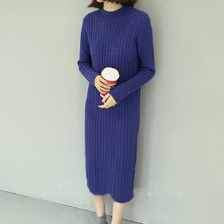 Eva Fashion Plain Ribbed Knit Dress