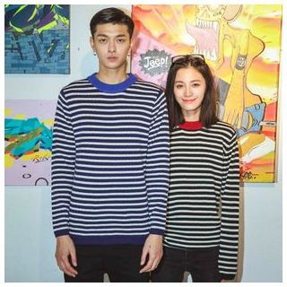 Simpair Matching Couple Striped Sweater