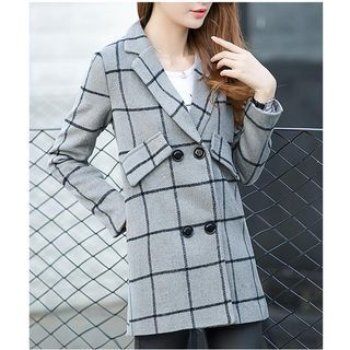 Sienne Check Double-Breasted Coat