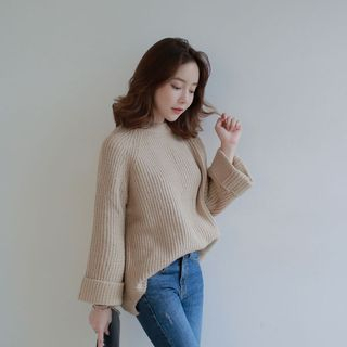 WITH IPUN Rib-Knit Sweater