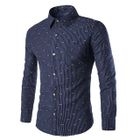 Bow Print Stripe Long-Sleeve Shirt Navy Blue - L от YesStyle.com INT Bow Print Stripe Long-Sleeve Shirt Navy Blue - L от YesStyle.com INT