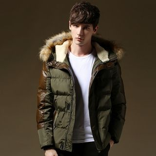 LC Homme Faux-Fur Hooded Padded Jacket