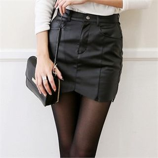 Koo Faux-Leather Mini Skirt