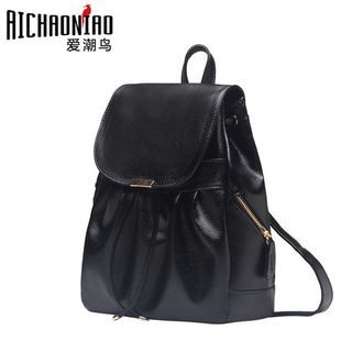 Bluebird Faux Leather Drawstring Backpack