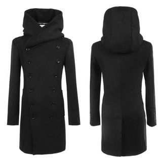 Bay Go Mall Double Breast Hooded Coat