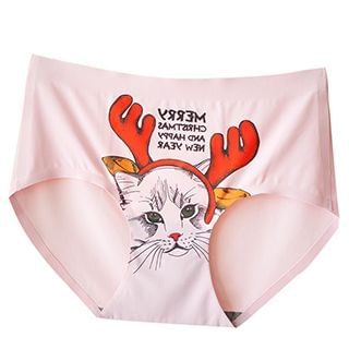 Rose Shop Christmas Cat Printed Panties