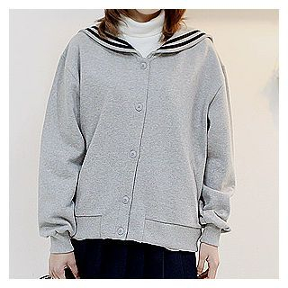Sechuna Sailor-Collar Brushed Fleece Jacket