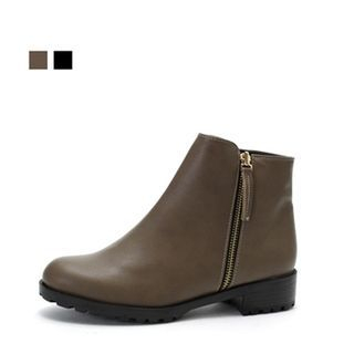 MODELSIS Chunky-Heel Zipped Ankle Boots