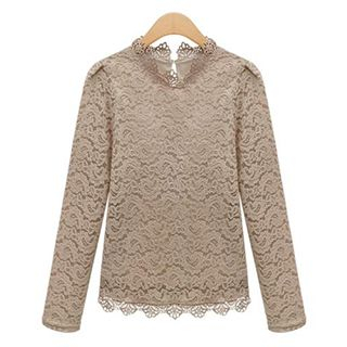 Cherry Dress Long-Sleeve Lace Top