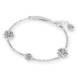 Bling Bling Bling Bling Roses Bracelet - Platinum Plated 925 Silver