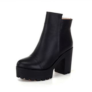 Hannah Platform Block Heel Zip Ankle Boots