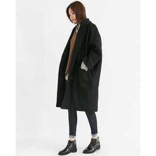Someday, if Double-Breasted Wool Blend Coat