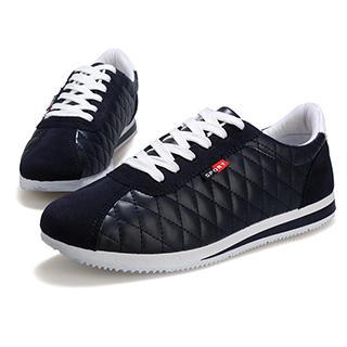 Preppy Boys Contrast-Color Quilted-Panel Sneakers