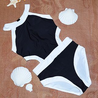Anfory Piped Cutout Swimsuit
