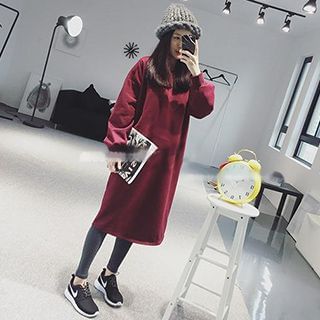 Eva Fashion Fleece-Lined Long-Sleeve Dress