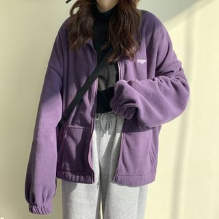 Lettering Zip-up Jacket