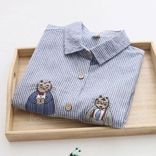 BACKSTREET Cat Embroidered Shirt