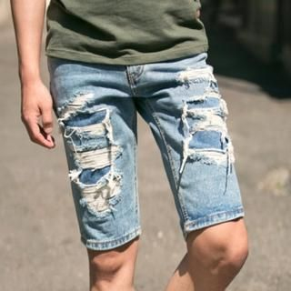 ABOKI Distressed Denim Shorts